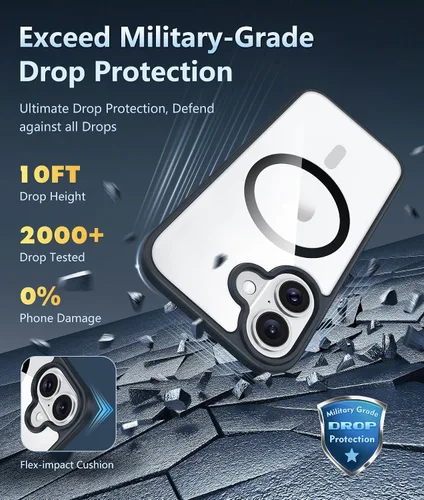 Vista 7 de FNTCASE Funda para iPhone 16: magnética, con soporte de control de cámara, protección contra caídas de grado militar, antiamarilleamiento, a prueba
