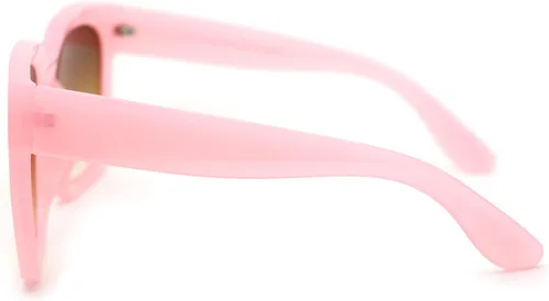 Vista 3 de Gafas de sol de plástico grueso con borde de cuernos para mujer, estilo novio, XXL