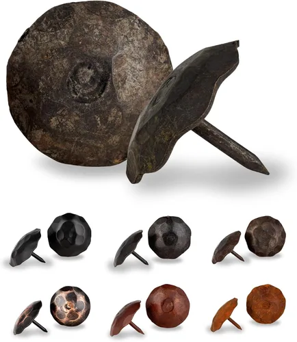 Vista 36 de 10 Pack 0.75" Round Head Iron Clavos Decorative Nails – Black – Handmade Rustic Round Fasteners for Farmhouse Shutters, Faux Wood Beams, Barn Doors