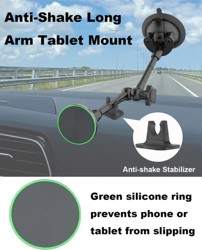Vista 6 de Soporte magnético resistente para tableta, para parabrisas de tablero de camión, brazo largo, ventosa, soporte de automóvil para iPad Pro Air Mini