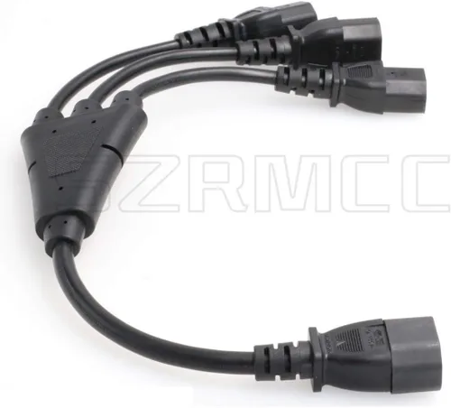 Vista 3 de SZRMCC Equipo eléctrico UPS PDU Server Y Split IEC320 C14 a 3 x C13 10A 250V Cable de extensión de cable de alimentación