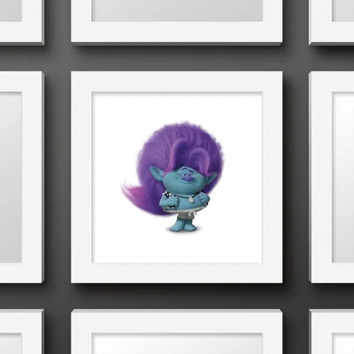 Vista 2 de Trends International Gallery Pops Trolls Band Together - Póster de pared de Bruce, 12.00 x 12.00 pulgadas, versión de marco blanco