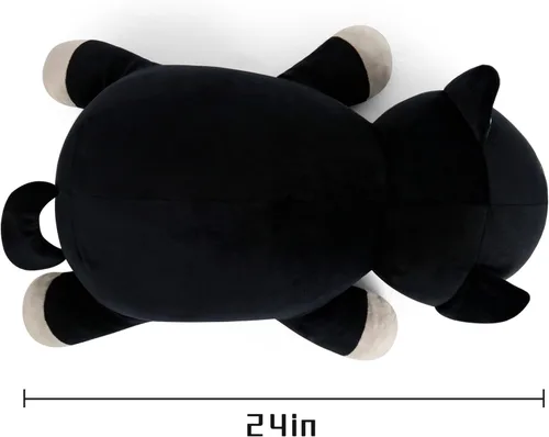 Vista 6 de Wepop Animales de Peluche con Peso de Gato Negro de 24 pulgadas, Almohada de Gato Negro con Peso de 4.2 libras, Animal de Peluche Gigante de Gato