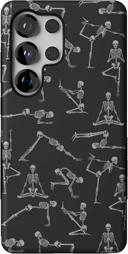 Vista 3 de Casely Funda para Galaxy S9 Postura de cadáver Yoga de esqueleto Diseño protector delgado esencial de doble capa