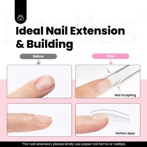 Vista 49 de Beetles Kit de Gel Duro para Uñas Clásico Neutro 3 Colores 9 en 1 Extensión de Uñas Esculpido de Alta Dureza para Profesionales de Salón Gel