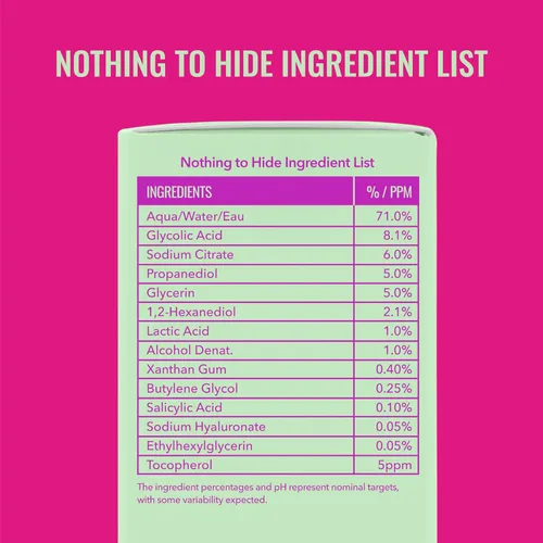 Vista 5 de Good Molecules Tratamiento exfoliante nocturno - Exfoliante facial con fórmula ligera AHA y BHA - Minimizador de poros, cuidado facial de la piel