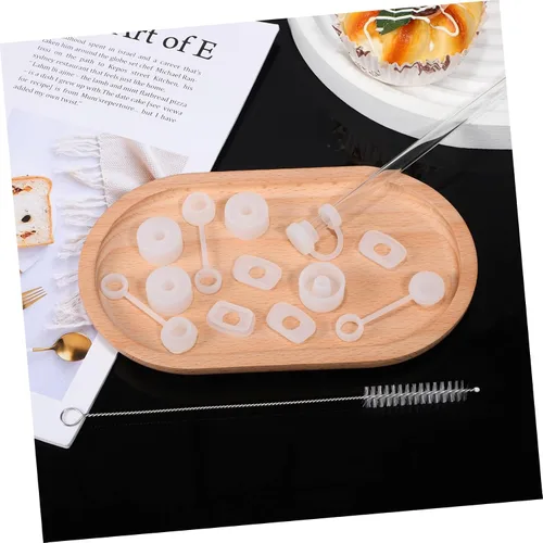 Vista 7 de Juego de 12 tapones de silicona para derrames con tapas de pajilla, cepillos de limpieza compatibles con Stanley Cup de grado alimenticio a prueba
