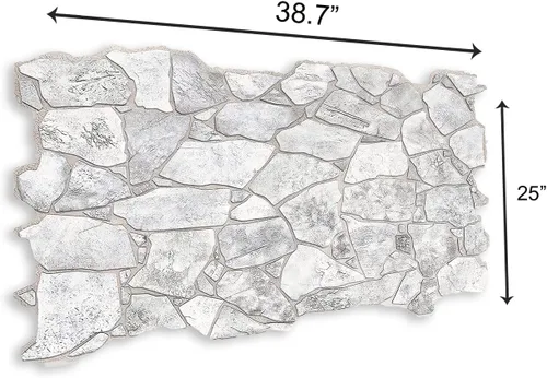 Vista 5 de Retro-Art - Paneles de pared 3D, paquete de 5, piedra silvestre en gris, PVC, 38.7 x 25 pulgadas, cubre 33.59 pies cuadrados, 244 WG