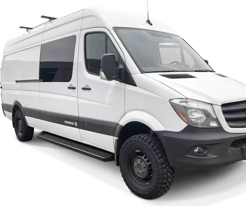 Vista 2 de APS Estribos prémium de 6 pulgadas, color negro, compatibles con Dodge Mercedes-Benz Sprinter 10-26
