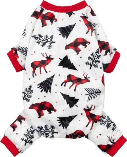 Vista 20 de Fitwarm Pijama de béisbol de forro polar para perro, ropa acogedora de invierno para perros pequeños, niños y niñas, mameluco divertido