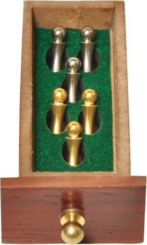 Vista 7 de PALM ROYAL HANDICRAFTS - Juego de tablas de madera de 2 pistas con incrustaciones de madera de sangre/madera de arce, almacenamiento disponible