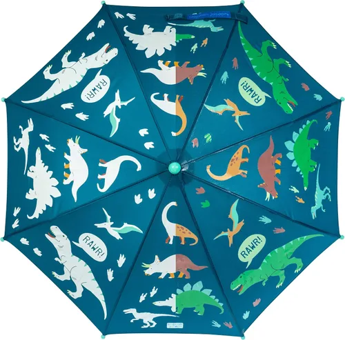 Vista 17 de Stephen Joseph Kids' Color Changing Wet Dry Umbrella, Water reacting, Pinch Free Umbrellas for Rain Children's Umbrella, BUTTERFLY, 23"X29