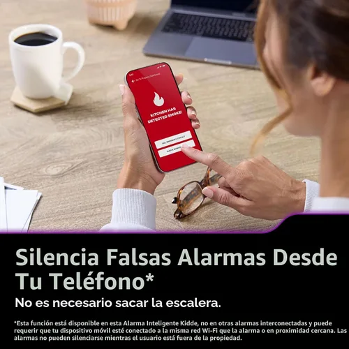 Vista 8 de Kidde Detector inteligente de humo y monóxido de carbono habilitado por la aplicación Kidde con cableado, respaldo de batería AA, alertas de voz