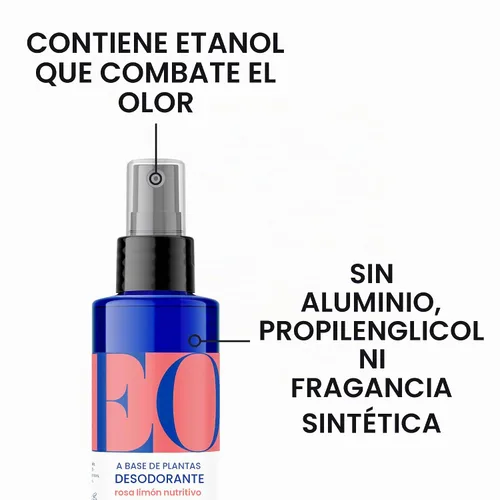 Vista 2 de EO Spray desodorante orgánico, 4 onzas (paquete de 3), limón rosa, a base de plantas orgánicas, extractos botánicos