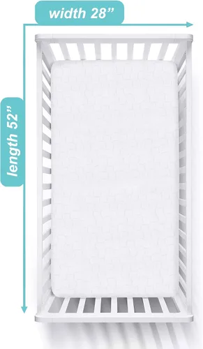Vista 2 de American Baby Company - Protector de colchón impermeable ajustado para cuna de bebé 52" x 28" - Funda protectora de colchón acolchada, silenciosa