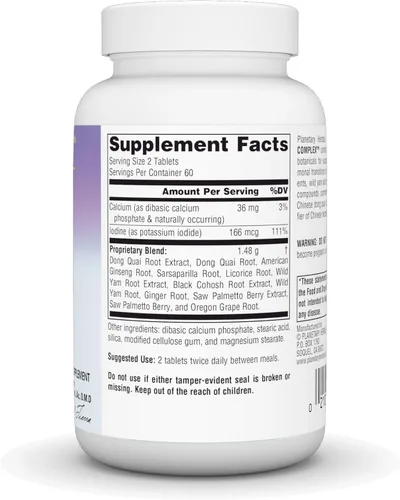 Vista 2 de Planetary Herbals Wild Yam-Black Cohosh Complex Tablets, 120