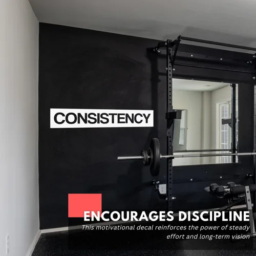 Vista 2 de My Vinyl Story - Adhesivo motivacional para pared, con texto en inglés "Consistency", decoración de vinilo para afirmación positiva, hogar, oficina