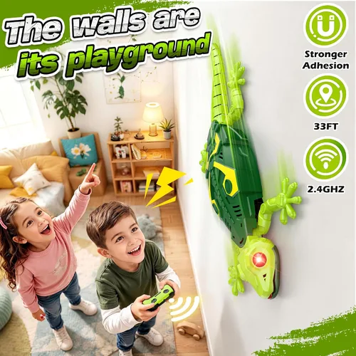 Vista 3 de Rcfunkid RC Wall Crawler Gecko Escalada Gecko Juguete 360° Giratorio