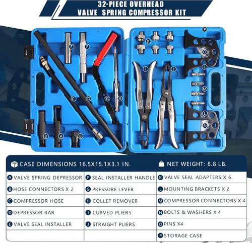 Vista 2 de Compresor de Resortes de Válvulas Conjunto de Servicio de Culata Universal Motor de Válvulas en Cabeza Removedor e Instalador de Resortes