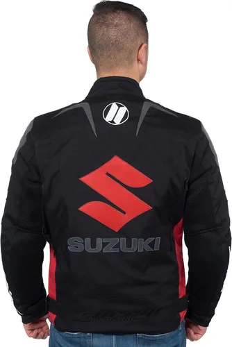 Vista 4 de VägVargen Suzuki - Chaqueta textil negra para motocicleta (M (EU50)), Negro