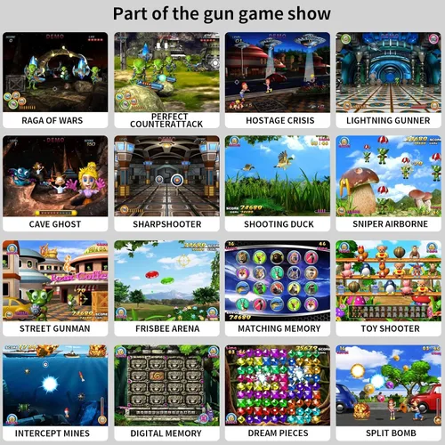 Vista 7 de Consola de videojuegos con más de 100 juegos, consola de videojuegos portátil para niños Plug and Play Video Games for TV, Shooting Games,Game Gun