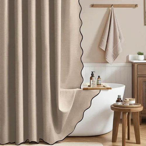 Vista 19 de BTTN Lino Crema Festoneado 36x72