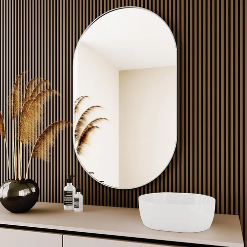 Vista 9 de Protylctaster Espejos ovalados, espejos ovalados de baño, espejo negro de 20 x 28 pulgadas, espejos decorativos de pared, espejos de baño para sobre