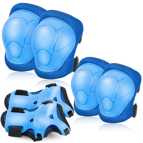Vista 9 de BOSONER - Equipo de protección básico para niños: juego de rodilleras y coderas con protectores de muñeca para niños de 3 a 15 años - Diseñado