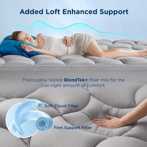 Vista 5 de Bedsure Cubrecolchón Impermeable Tamaño Full - Protector de Colchón Full Tipo Pillow Top con Bolsillo Profundo de 8-21 Pulgadas, 800 GSM Almohadilla