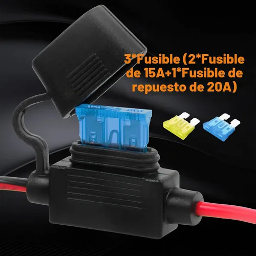 Vista 3 de CUZEC Enchufe de cable de extensión de 12 V/24 V con abrazadera de batería de 4.9 pies / 4.9 ft 16 AWG con clip de batería y adaptador