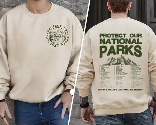 Vista 7 de Sudadera de Parques Nacionales - Protege Nuestros Parques Nacionales Montañas Senderismo Suéter de 2 Caras