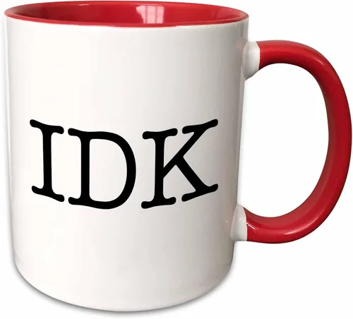 Vista 7 de 3dRose evadane – Funny Quotes – IDK tazas), color negro, Negro/Blanco
