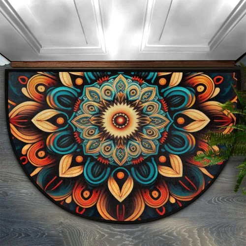 Vista 35 de Felpudo Semicircular de Animales Libélula Boho Lavable Tapete Semicírculo Antideslizante Absorbente Alfombras de Media Luna para Entrada