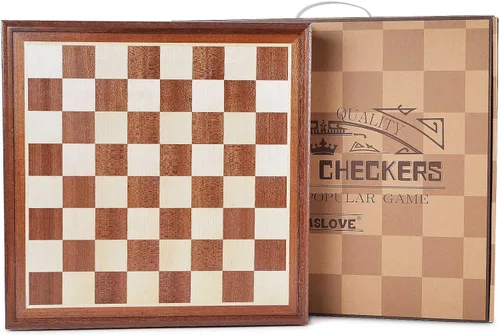 Vista 7 de VAMSLOVE Juegos de mesa de ajedrez y damas para adultos, tablero de madera de lujo de 15 pulgadas con caja de almacenamiento, tamaño grande clásico