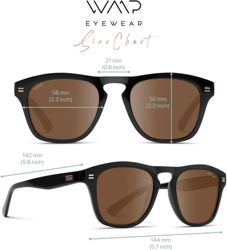 Vista 6 de WearMe Pro Gafas de sol rectangulares retro polarizadas para hombre