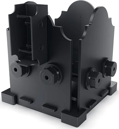 Vista 9 de OZCO Kit de base de poste de madera de hierro, 6 x 6 pulgadas, 1 kit con herrajes, negro