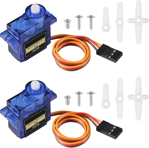 Vista 6 de 2 piezas MG90S 0.32 oz servo motor micro servo metal engranado kit mini servos para RC robot helicóptero avión controles coche barco con cable
