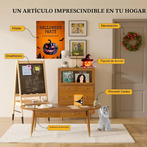 Vista 5 de 100 piezas de tachuelas adhesivas transparentes, puntos adhesivos