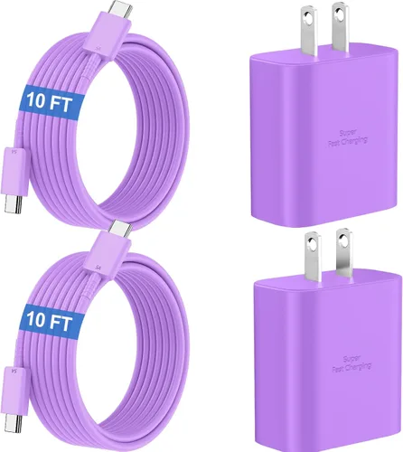 Vista 21 de Cargador súper rápido USB C de 45 W para teléfono Android tipo C, bloque de carga rápida con cable de 5 pies para Samsung Galaxy S26/S26