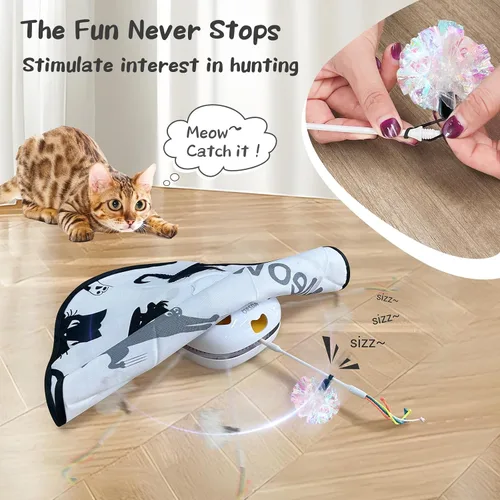 Vista 4 de ORSDA 14 piezas de juguetes interactivos de repuesto para gatos de interior con bolas de Mylar arrugadas, paquete multicolor para ejercicio
