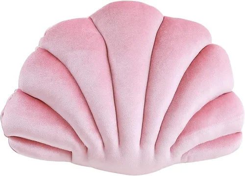 Vista 8 de Patty Both Seashell - Almohada decorativa de terciopelo con forma de concha de mar, almohadas decorativas para cama, sofá, decoración del hogar