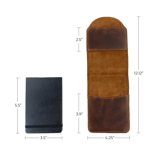 Vista 2 de Hide & Drink, Journal Cover for Hard Cover Moleskine Pocket Size (3.5 x 5.5 in.) Classic Notebook (Notebook NOT Included), Full Grain Leather