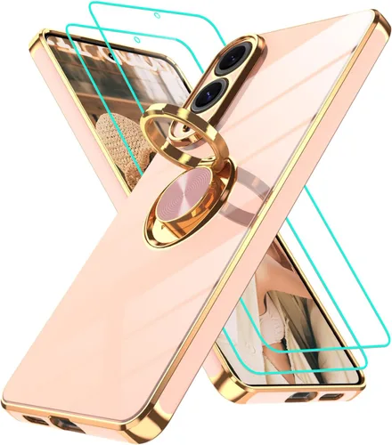 Vista 319 de Funda para Motorola Moto G 5G 2024: Funda Moto G Play 5G 2024 con 2 piezas de protectores de pantalla, soporte de anillo de rotación de 360°