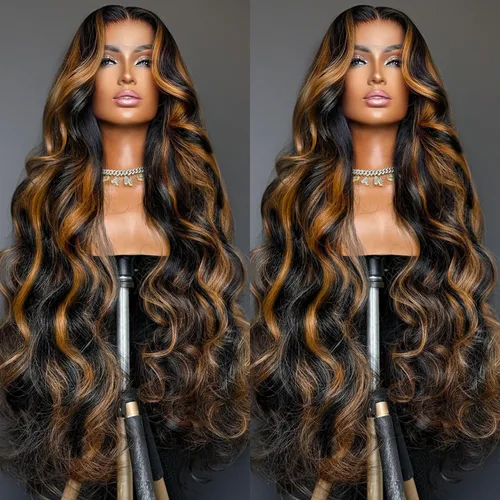 Vista 23 de BAIICS Pelucas de cabello humano rubio miel con encaje frontal transparente HD de 13 x 6 pulgadas, peluca frontal de encaje transparente HD 12A
