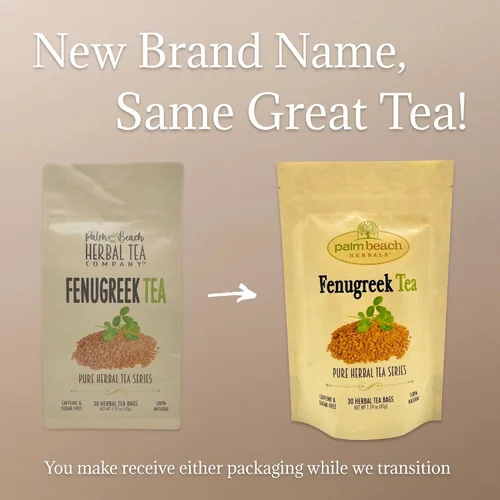 Vista 3 de Té de fenogreco - Serie de té de hierbas puro de Palm Beach Herbals (30 bolsas de té) 100% natural