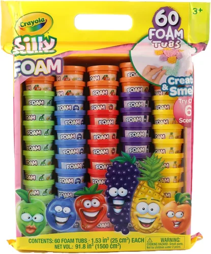 Vista 3 de Crayola Silly Scents - Tubos de espuma de 60 x 1 onza para niños, juguetes antiestrés y Pascua, juguetes para niños no tóxicos, perfumados