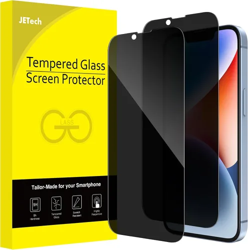 Vista 8 de JETech Protector de pantalla de privacidad para iPhone 14 Plus, paquete de 2 Vidrio templado de cobertura completa, protección de borde a borde