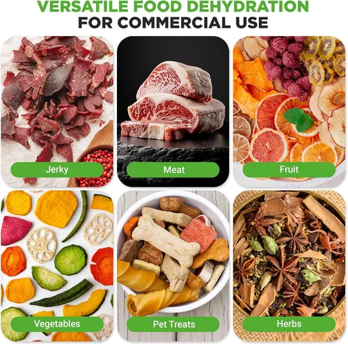 Vista 5 de NutriChef Deshidratador eléctrico de alimentos para encimera, 900 vatios de alta calidad, varios niveles: ahorra tiempo frente a 600 W. Haz carne