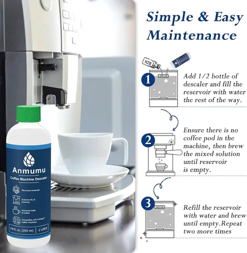 Vista 7 de Anmumu Delonghi* Limpiador descalcificador EcoDecalk para todas las máquinas Delonghi*, solución de descalcificación delonghi* 2 usos