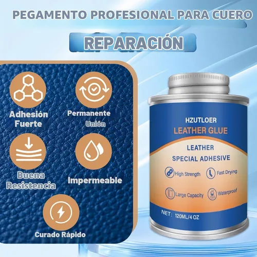 Vista 2 de Adhesivo de cuero, 120ML de cemento adhesivo de reparación de cuero, súper pegamento con cepillo para bolsos, sofás, muebles, asiento de coche
